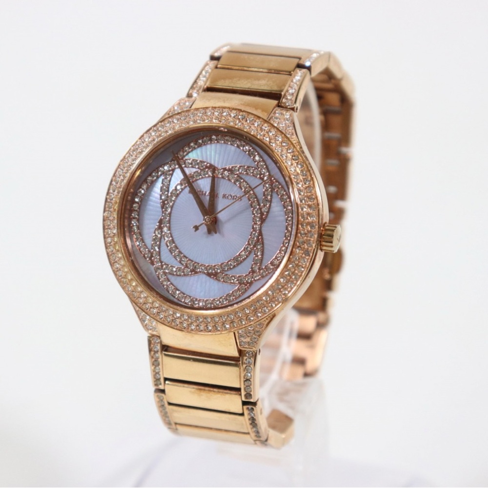 MK Kerry MK3481 gold-tone stainless steel watch with mother-of-pearl dial